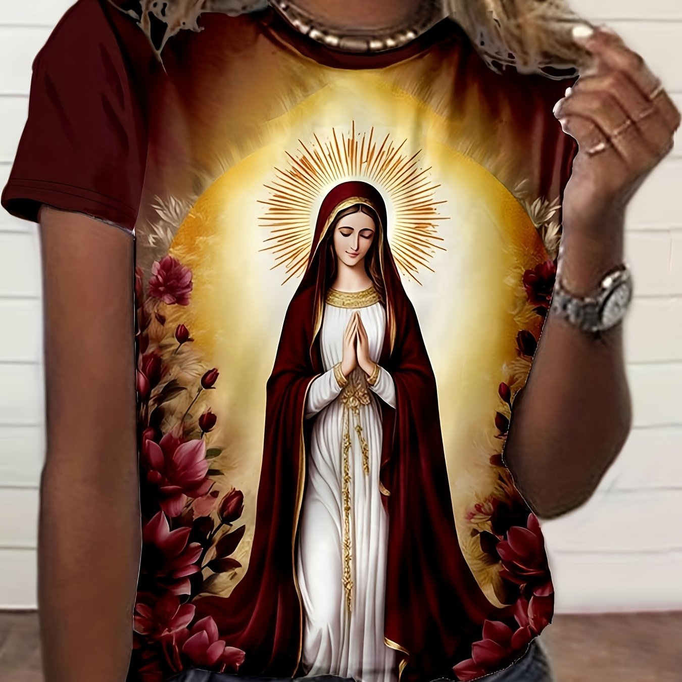 Camiseta Nossa Senhora – Devoção, Beleza e Proteção no Seu Dia a Dia
