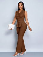 Conjunto Feminino Elegante Calça e Blusa Regata