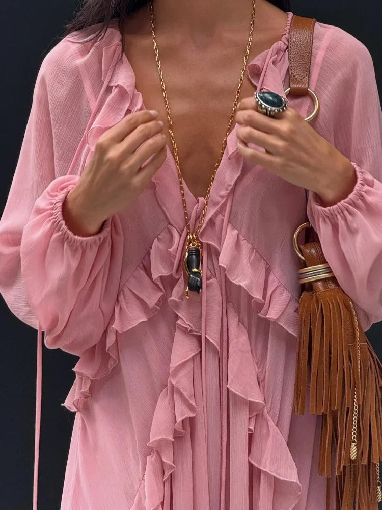 Vestido Feminino Longo Boho - Fabricia