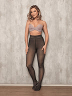 Meia Calça Peluciada Feminina Translúcida