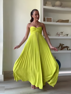 Vestido Feminino Plissado Verde - Julie