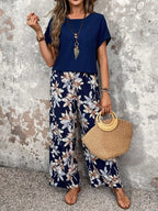 Conjunto Feminino Floral Soltinho Blusa e Calça Pantalona