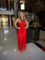 Vestido Feminino Elegante Franjas - Maya