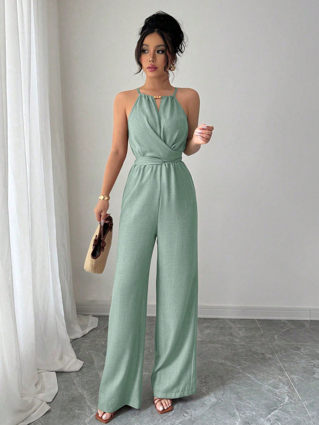 Macacão Longo Feminino sem Manga