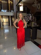 Vestido Feminino Elegante Franjas - Maya