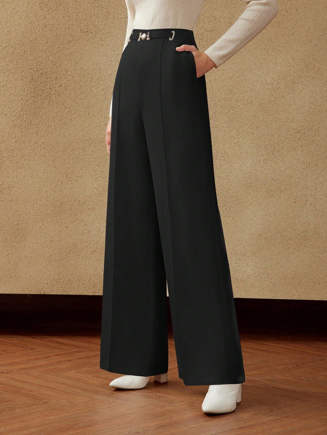 Calça Pantalona Feminina Alfaiataria Elegante