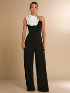 Macacão Assimétrico Um Ombro Só Feminino Elegante