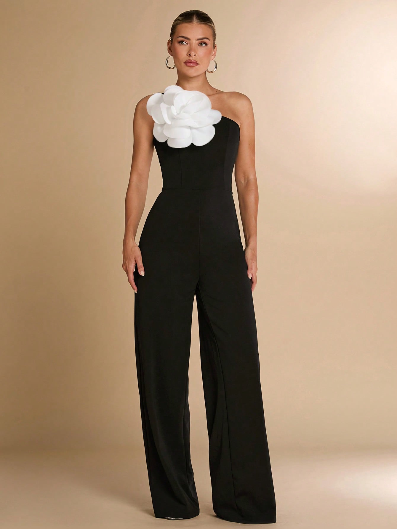 Macacão Assimétrico Um Ombro Só Feminino Elegante