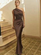 Vestido Feminino Elegante Ombro Único - Julissa