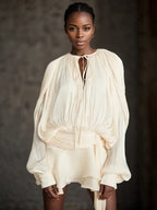 Vestido Feminino Acetinado Plissado -  Izuke