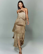 Vestido Feminino Elegante Franjas - Maya