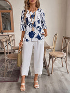 Conjunto Feminino Blusa Meia Manga e Capri