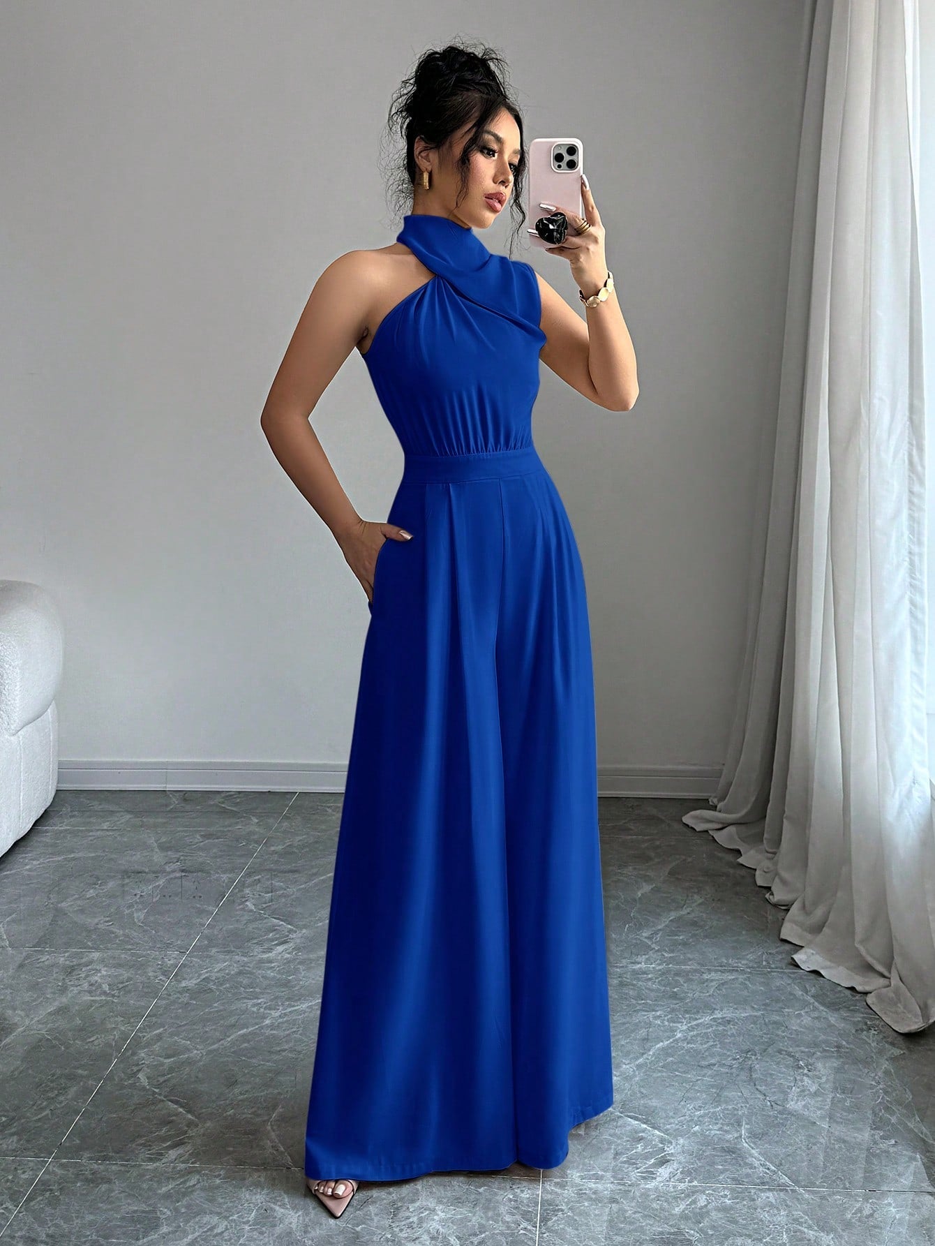 Macacão Feminino Pantalona Elegante Assimétrico