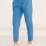 Calça Jeans Feminina Cintura Alta com Elástico