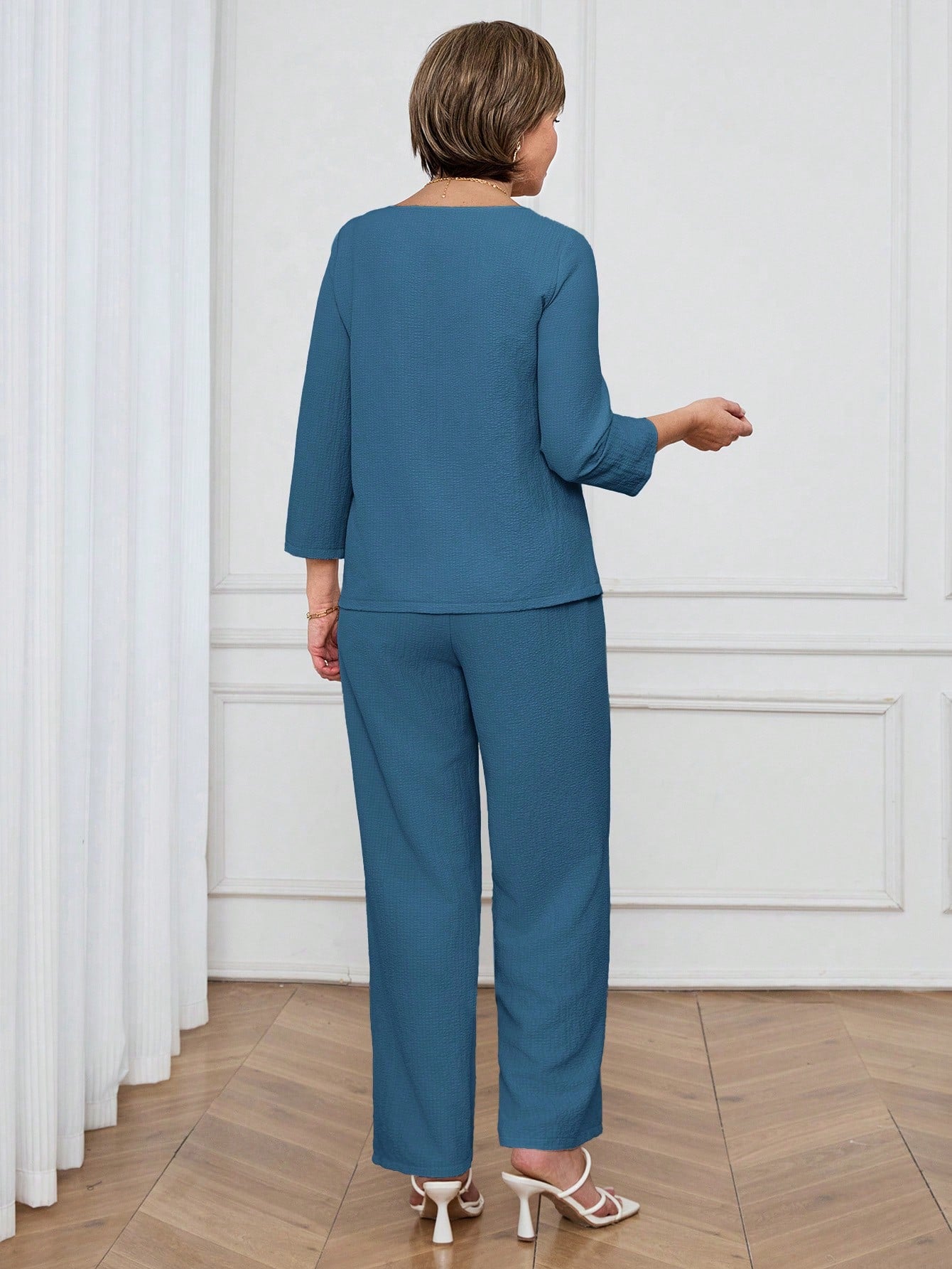 Conjunto Feminino Senhora Blusa e Calça Confortável