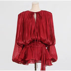 Vestido Feminino Acetinado Plissado -  Izuke