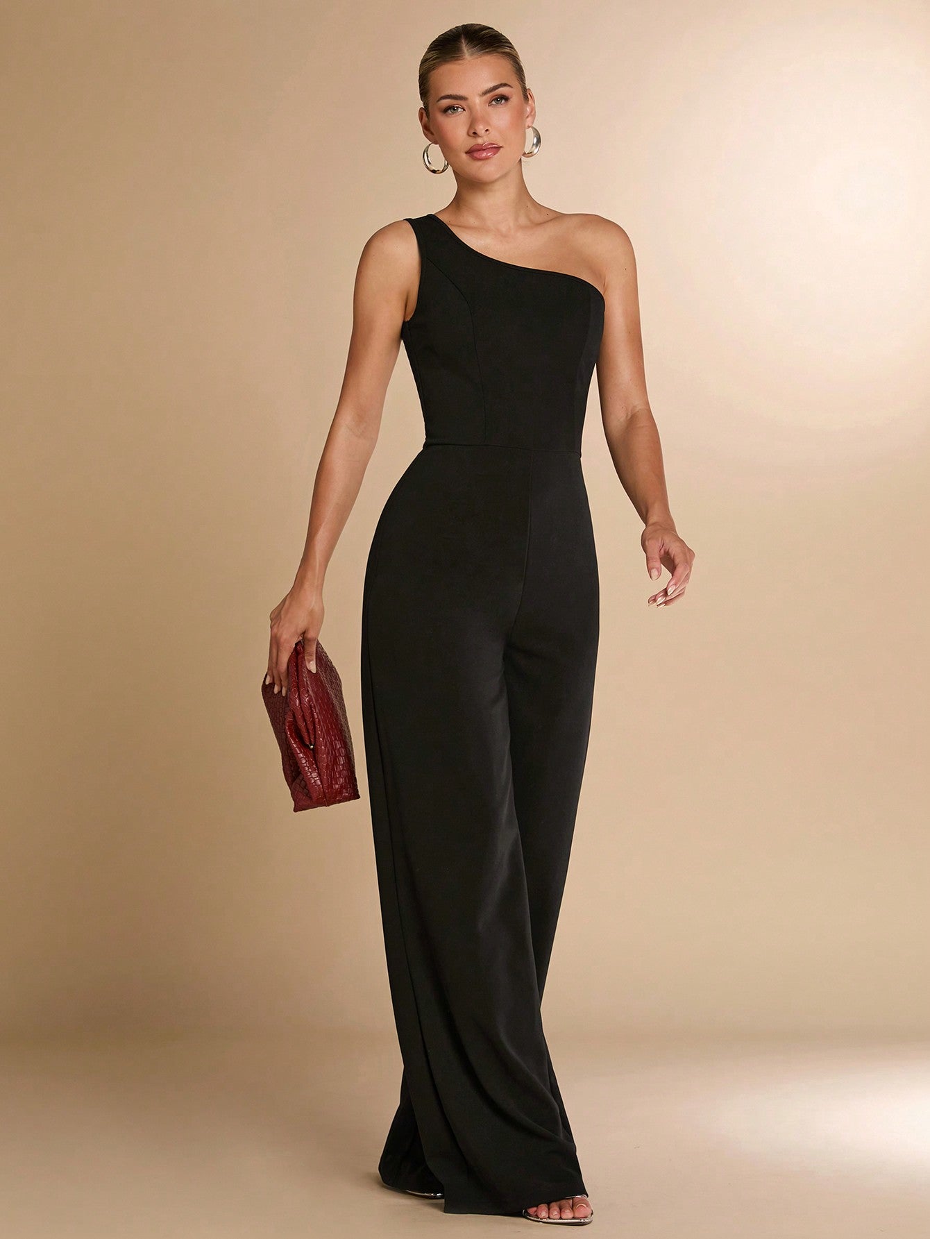 Macacão Assimétrico Um Ombro Só Feminino Elegante