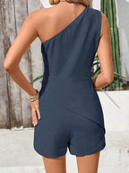 Macaquinho Feminino Um Ombro Só Assimétrico 100% Algodão