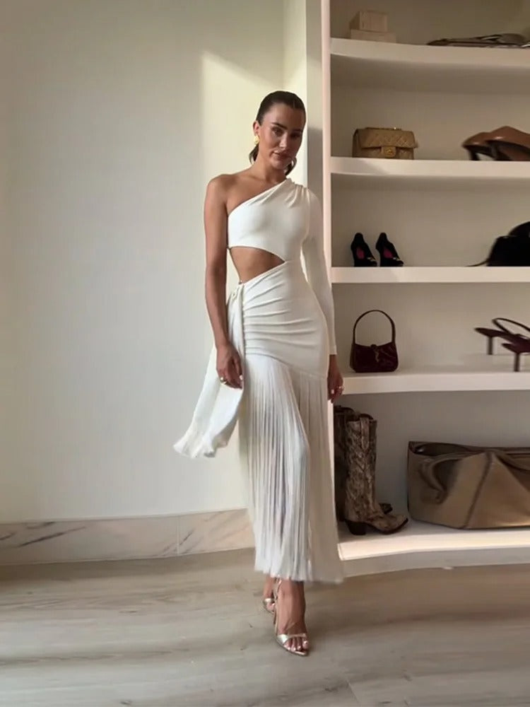 Vestido Feminino Elegante Franjas – Ana