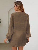 Saída de Praia Camisa com Botões Transparente