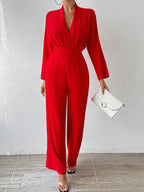 Macacão Feminino Manga Comprida Decote V