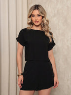 Conjunto Feminino Alfaiataria Blusa e Short