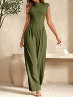 Macacão Regata Feminino Liso Pantalona Confortável