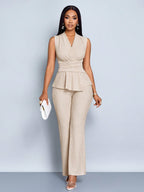 Conjunto Feminino Elegante Calça e Blusa Regata