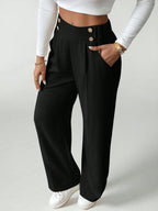 Calça Reta Feminina Alfaiataria com Elástico