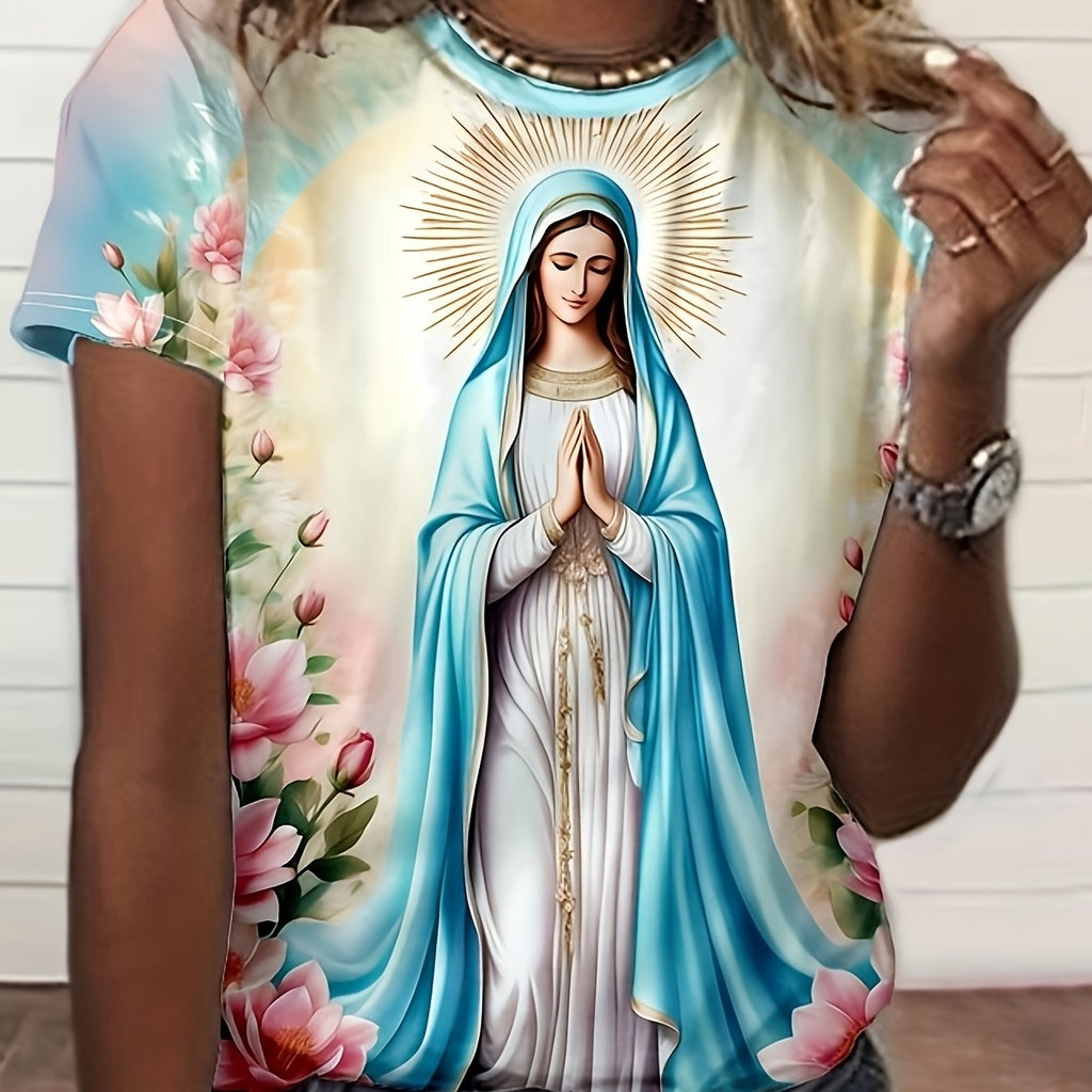 Camiseta Nossa Senhora – Devoção, Beleza e Proteção no Seu Dia a Dia