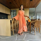 Vestido Elegante Ombro Único Franjas - Renata