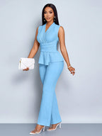 Conjunto Feminino Elegante Calça e Blusa Regata