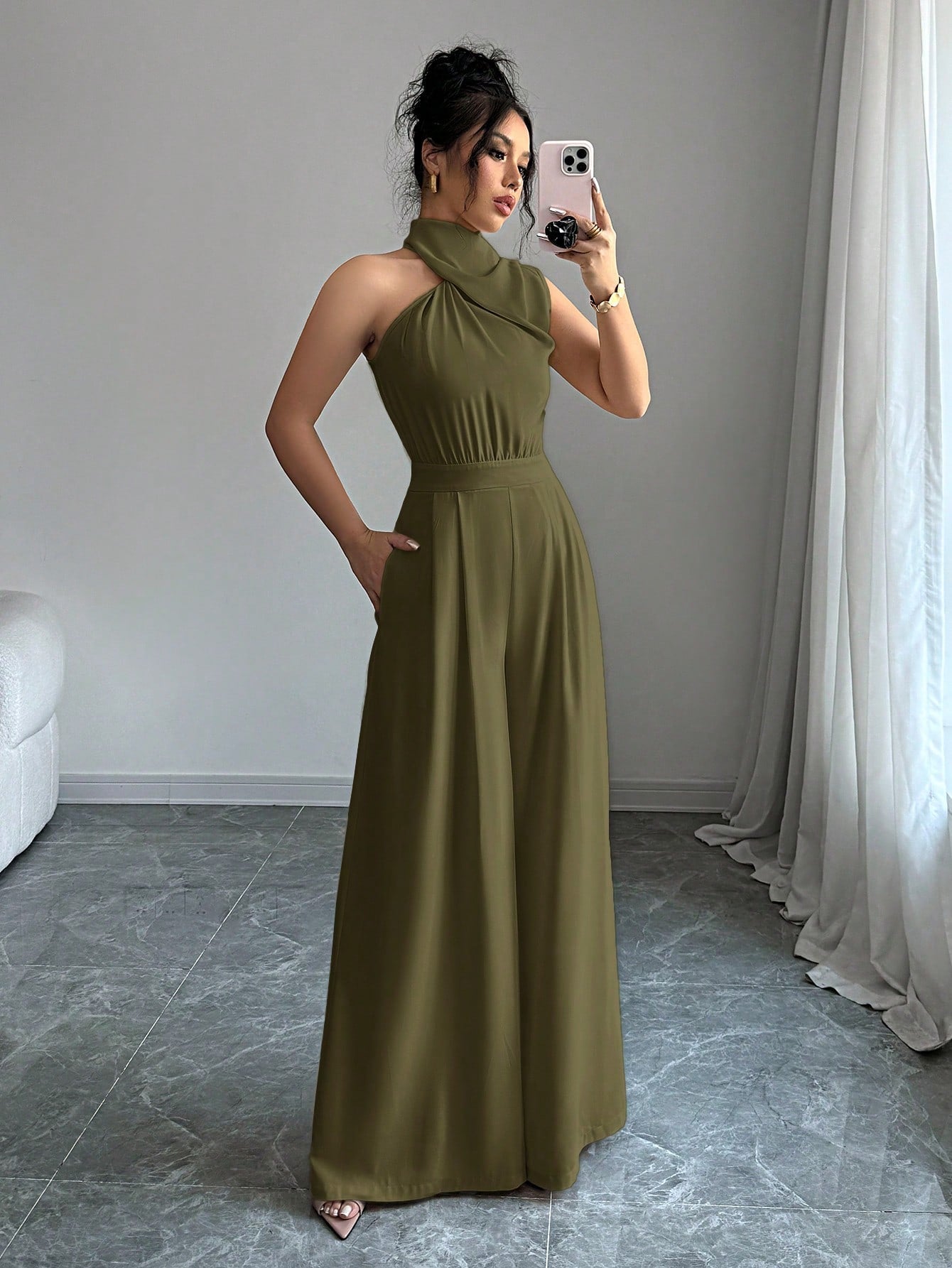 Macacão Feminino Pantalona Elegante Assimétrico