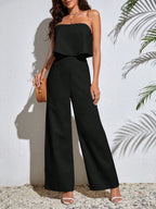 Macacão Feminino de Linho Tomara que Caia Pantalona