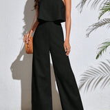 Macacão Feminino de Linho Tomara que Caia Pantalona