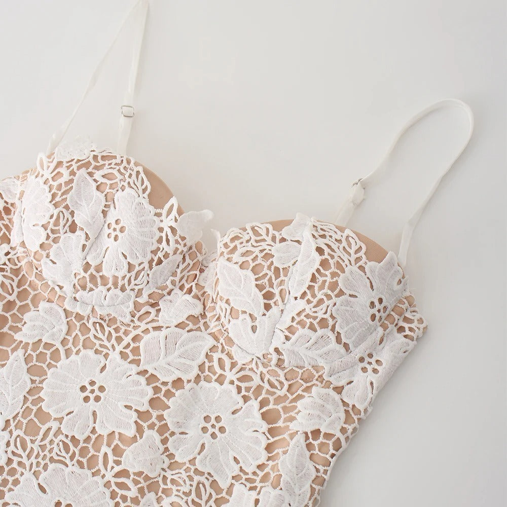 Vestido Feminino Midi Renda - Mavie