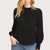 Blusa Feminina Franzida Manga Comprida Elegante