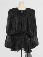 Vestido Feminino Acetinado Plissado -  Izuke