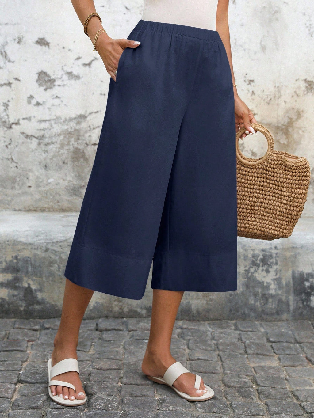 Calça Capri Pantalona Feminina 100% Algodão