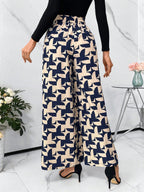 Calça Feminina Pantalona Estampa Geométrica