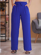 Calça Pantalona Feminina Com Bolso Cintura Alta Duna