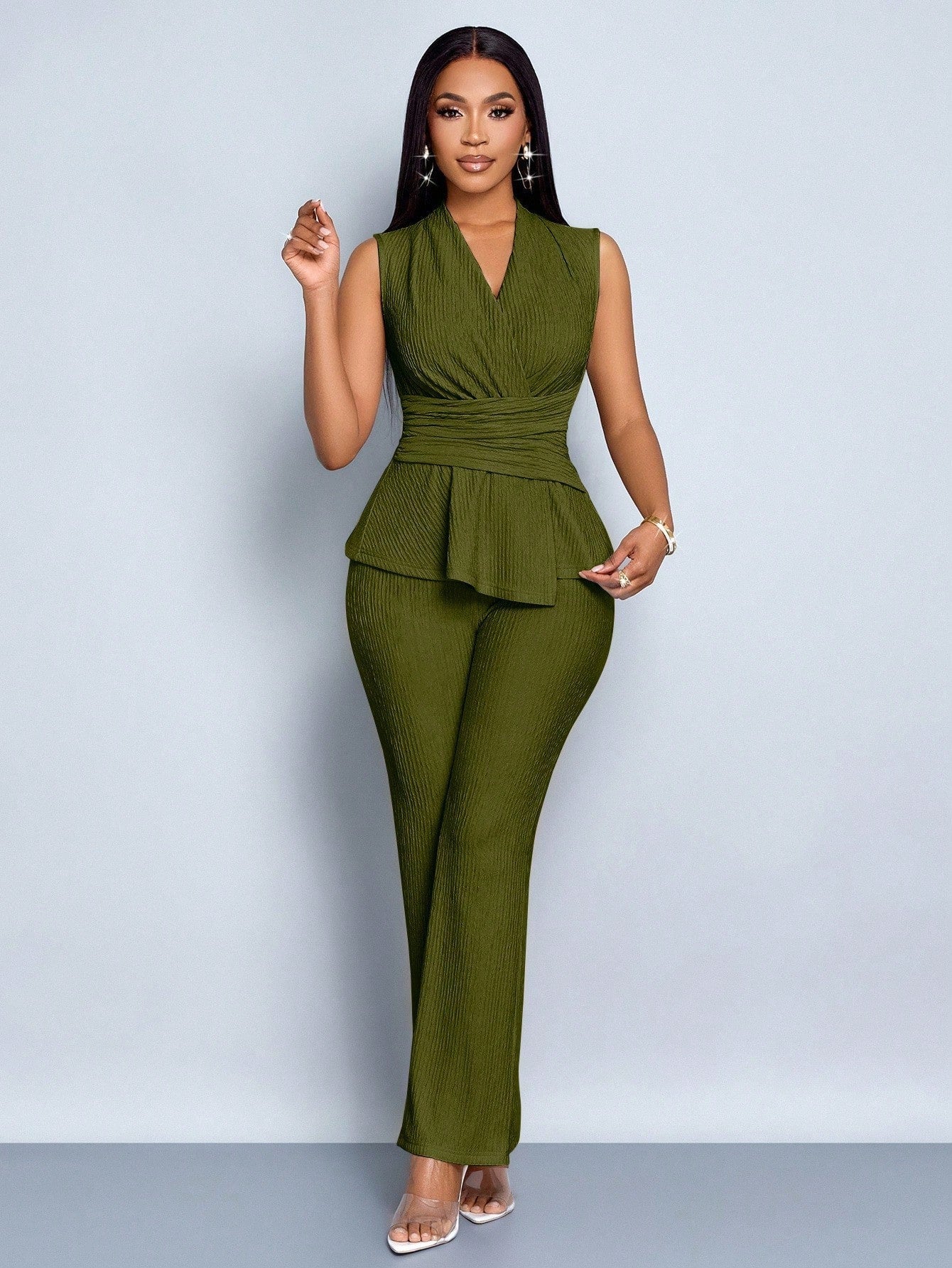 Conjunto Feminino Elegante Calça e Blusa Regata