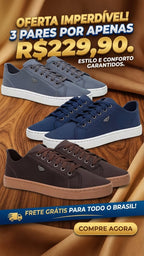 Kit 3 Pares – Tênis Casual Premium Masculino por R$ 229,90