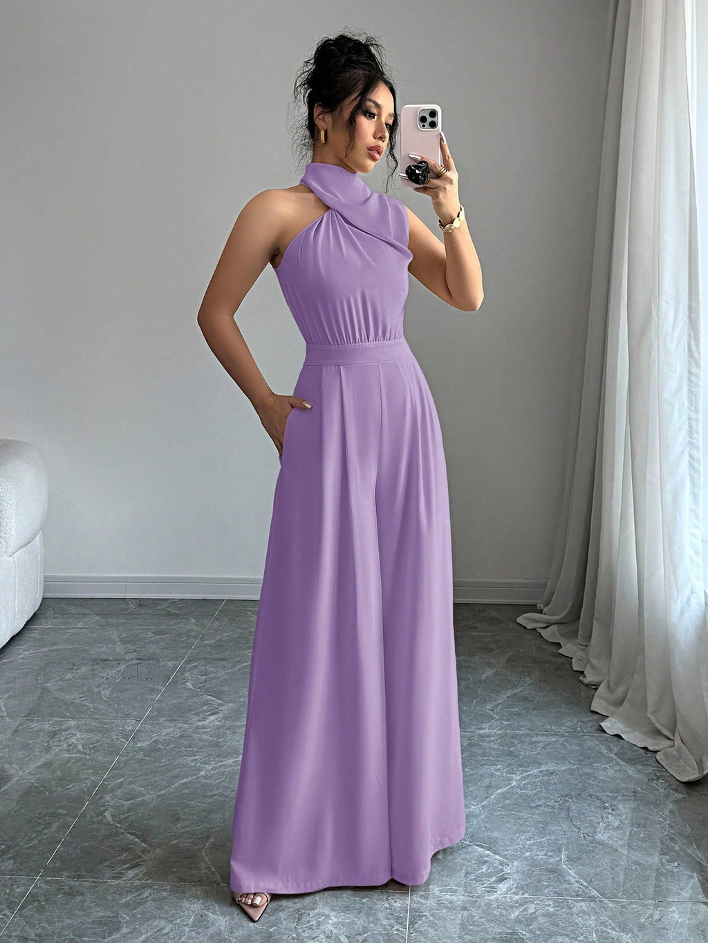 Macacão Feminino Pantalona Elegante Assimétrico