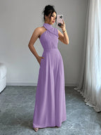 Macacão Feminino Pantalona Elegante Assimétrico