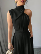 Macacão Feminino Pantalona Elegante Assimétrico