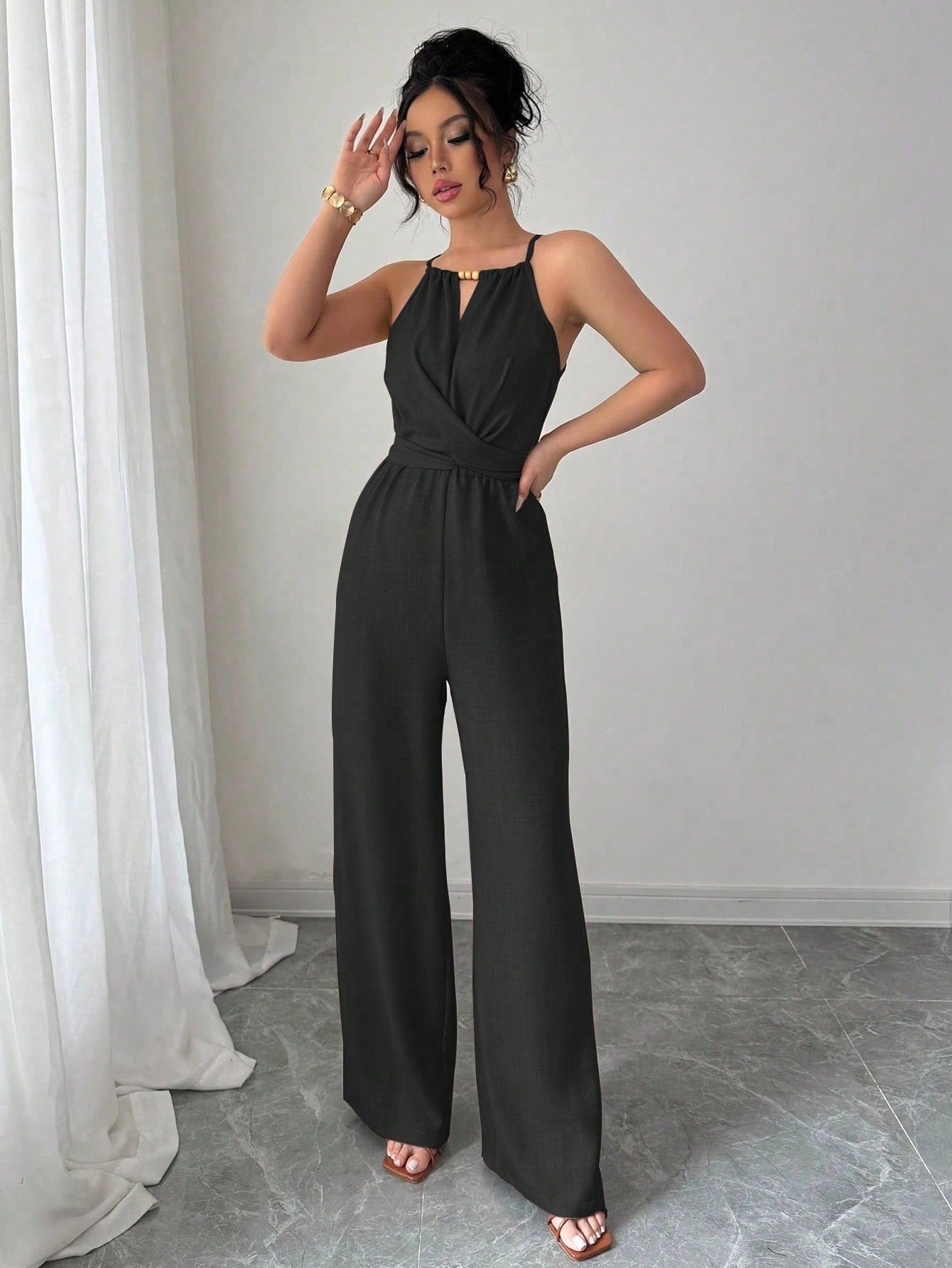 Macacão Longo Feminino sem Manga