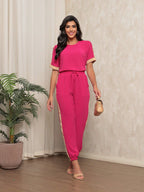 Conjunto Feminino Calça e Blusa Confortável com Elástico