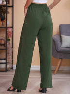 Calça Pantalona Feminina Com Bolso Cintura Alta Duna