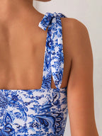 Maiô Feminino Decote V Estampa Retro